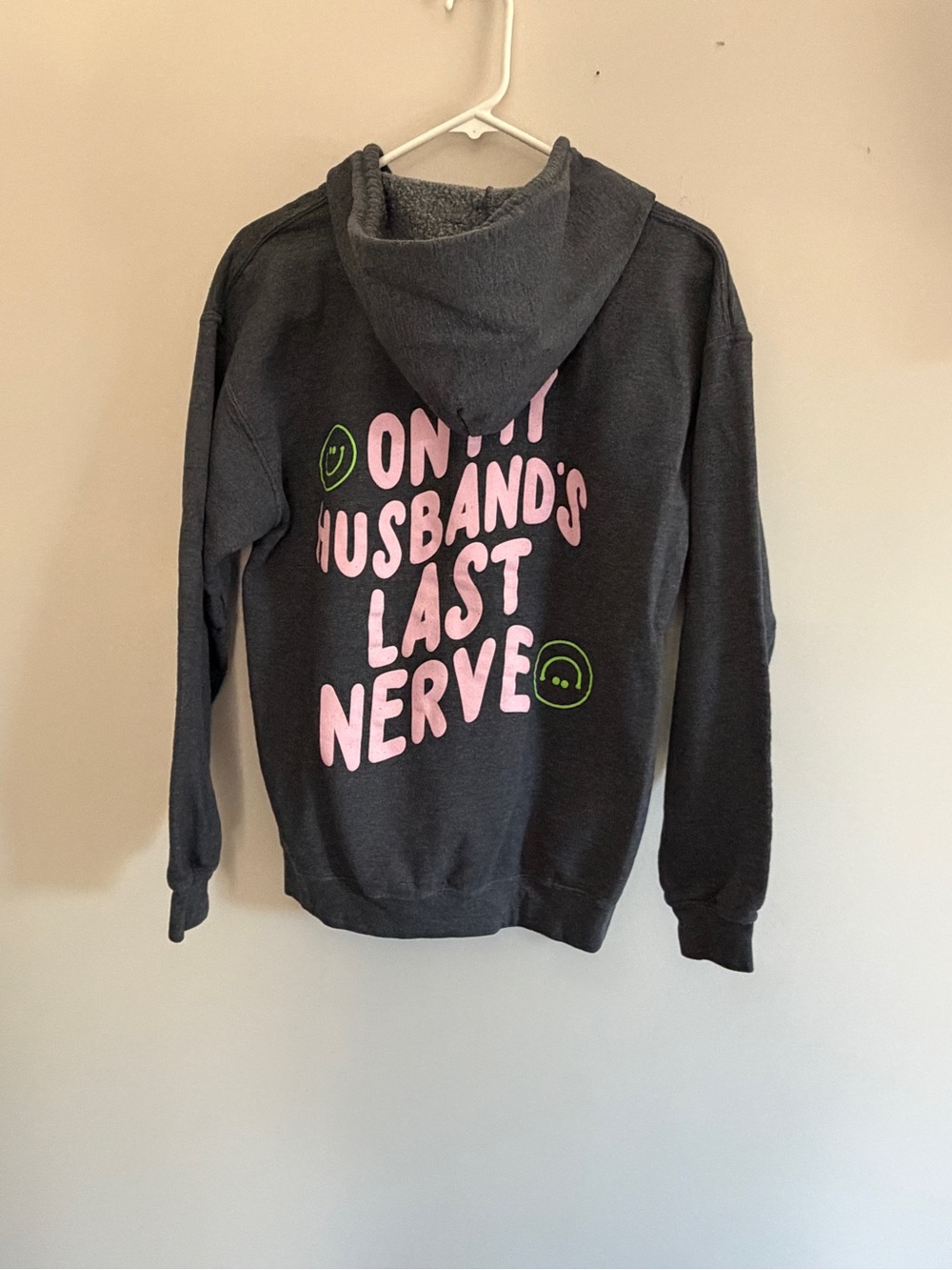 Women’s Charcoal Hoodie Sweater with Pink Graphic